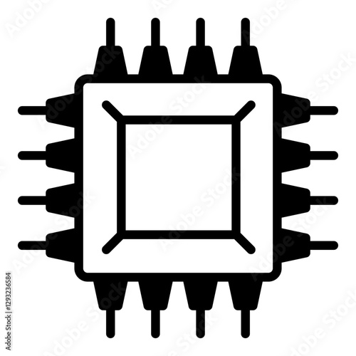 Micro chip icon isolated on white background