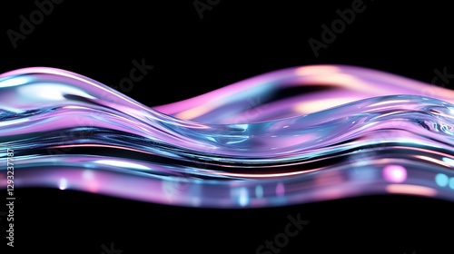 Vibrant Abstract Waves in Colorful Light Against a Black Background for Modern Art and Design Applications