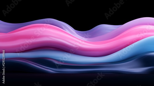 Vibrant Colorful Waves in Smooth Flowing Motion Against Dark Background