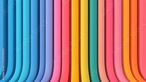 Vibrant Curved Stripes in Vivid Colors Creating a Dynamic Background for Creative Designs and Projects
