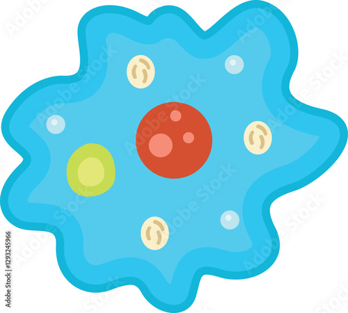 Amoeba Cell Structure Design Vector Illustration