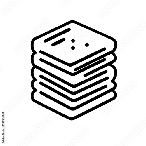 Stack of Crackers Icon Representing Snacks, Baking, and Food Products