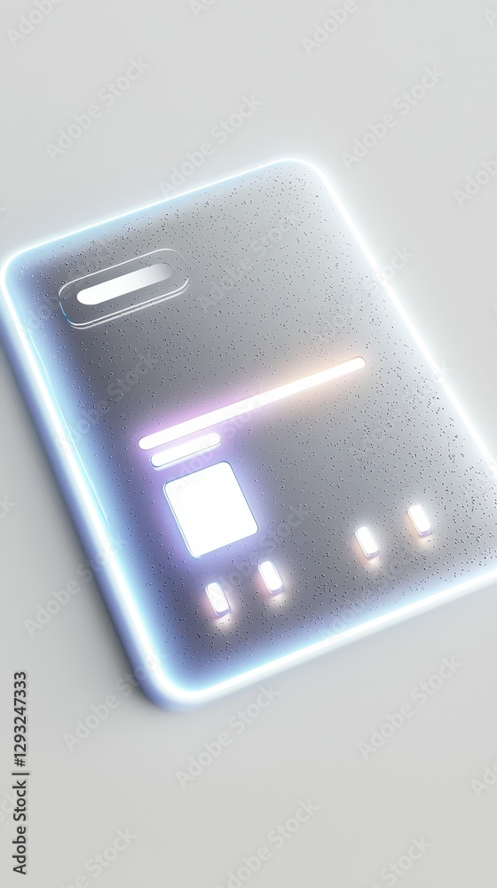 Futuristic Smartphone Design with Neon Glow and Water Droplets Futuristic Smartphone Design with Neon Glow and Water Droplets