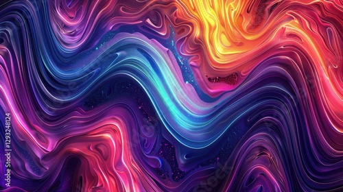 A dynamic and vibrant psychedelic artwork featuring swirling neon patterns. for creative visuals.