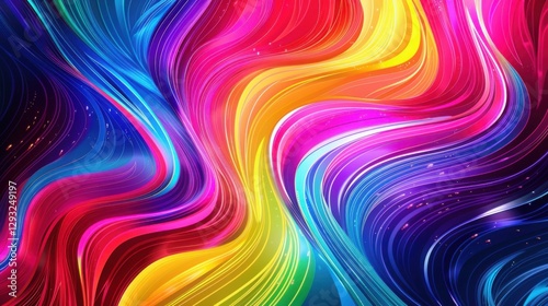 A dynamic and vibrant psychedelic artwork featuring swirling neon patterns. for creative visuals.