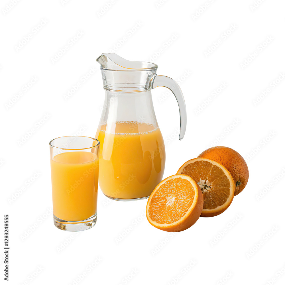 Refreshing Orange Juice in Glass isolated on transparent background Refreshing Orange Juice in Glass isolated on transparent background