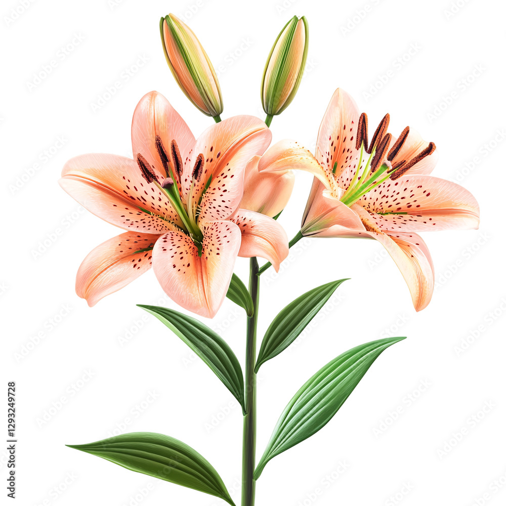 Fototapeta premium Lily isolated on transparent background