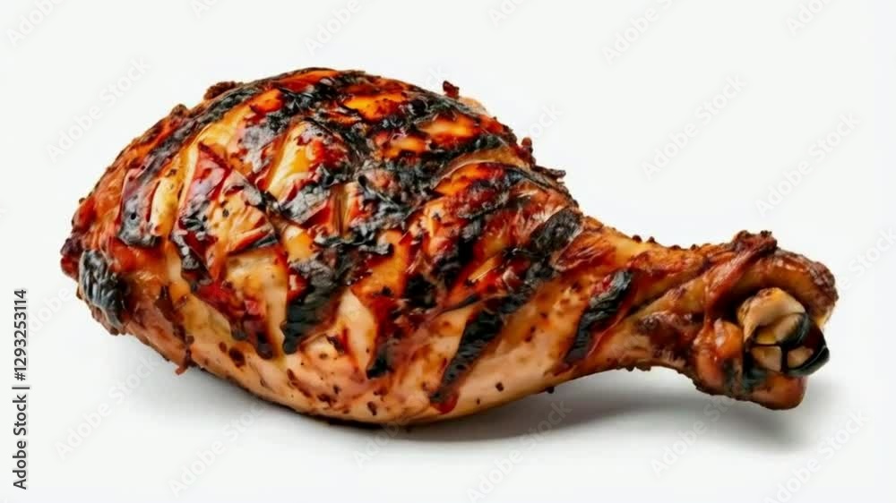 Grilled Chicken Drumstick with Charred and Crispy Exterior
