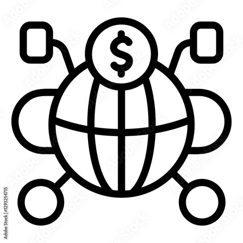Global Connection Line Icon