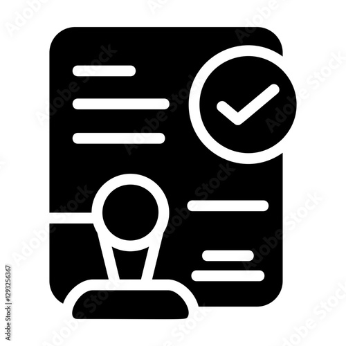 Approved Contract Solid Icon