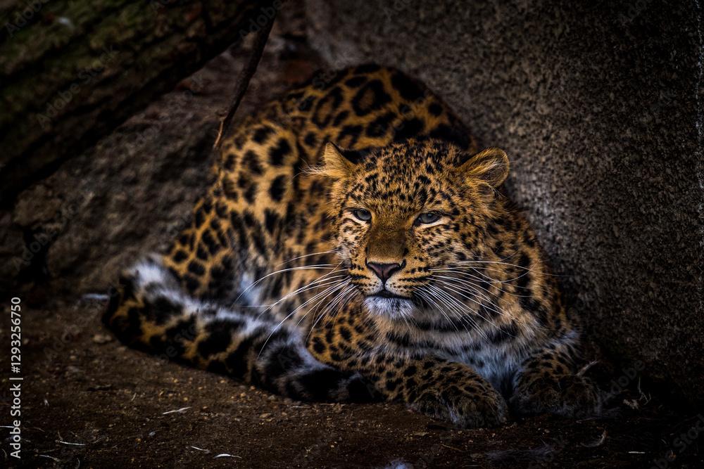 leopard chinese portrait from nature leopard chinese portrait from nature