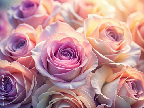 Pastel Rose Macro Photography: Soft Blurred Background, Sweet Floral Texture