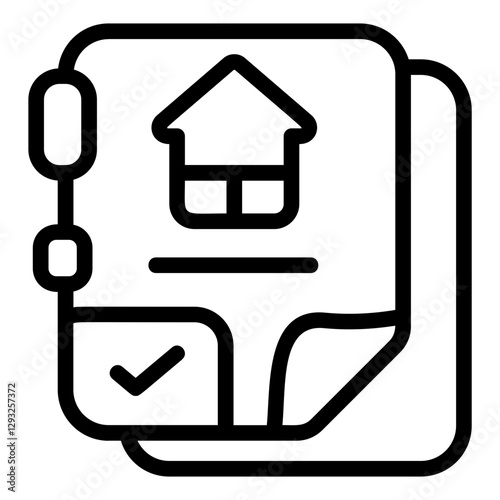 House Contract Line Icon