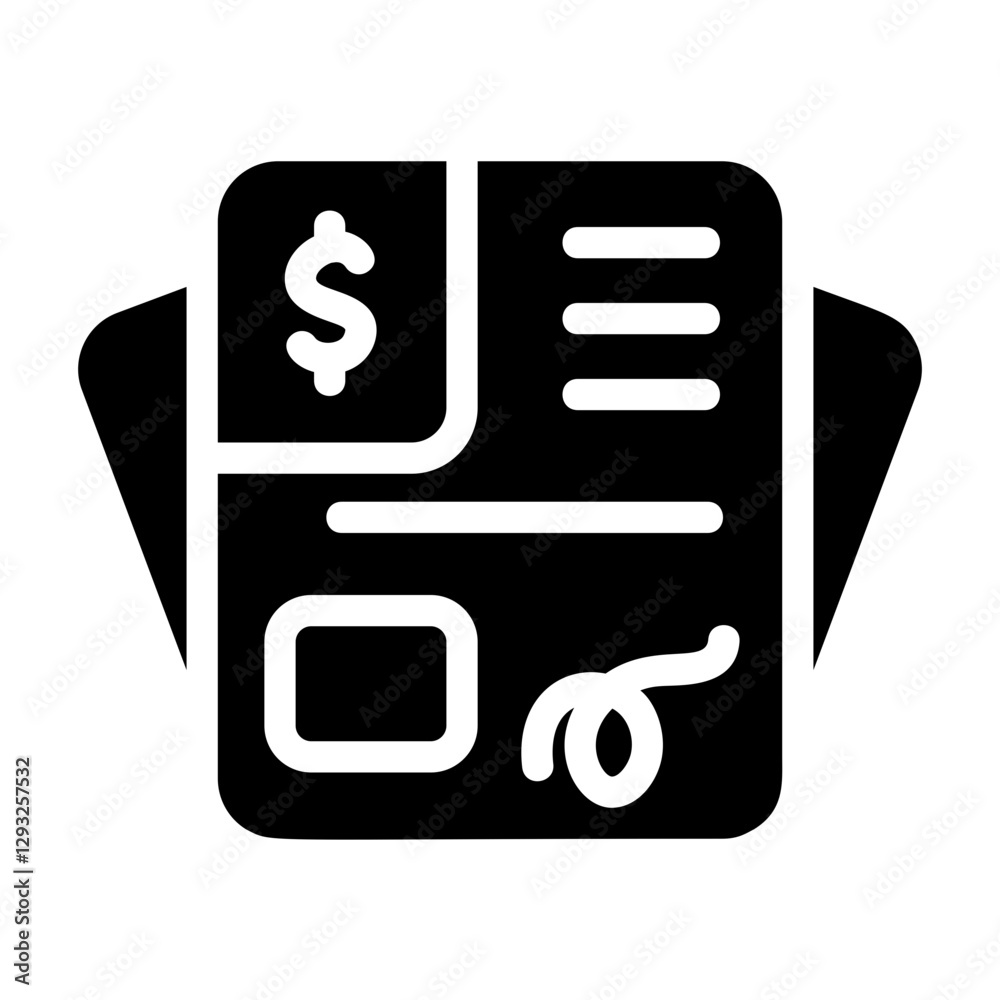 Money Contract Solid Icon Money Contract Solid Icon