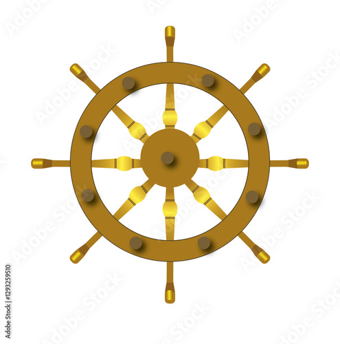 wheel, ship, steering, boat, rudder, nautical, helm, isolated, sea, wooden, control, sailing, yacht, wood, steering wheel, old, vector, illustration, captain, travel, antique, direction, cruise, navig
