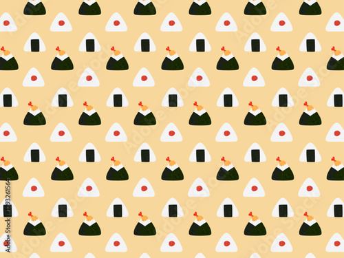 背景画像　背景イラスト　おにぎり　おむすび　天むす　ベクターイラスト