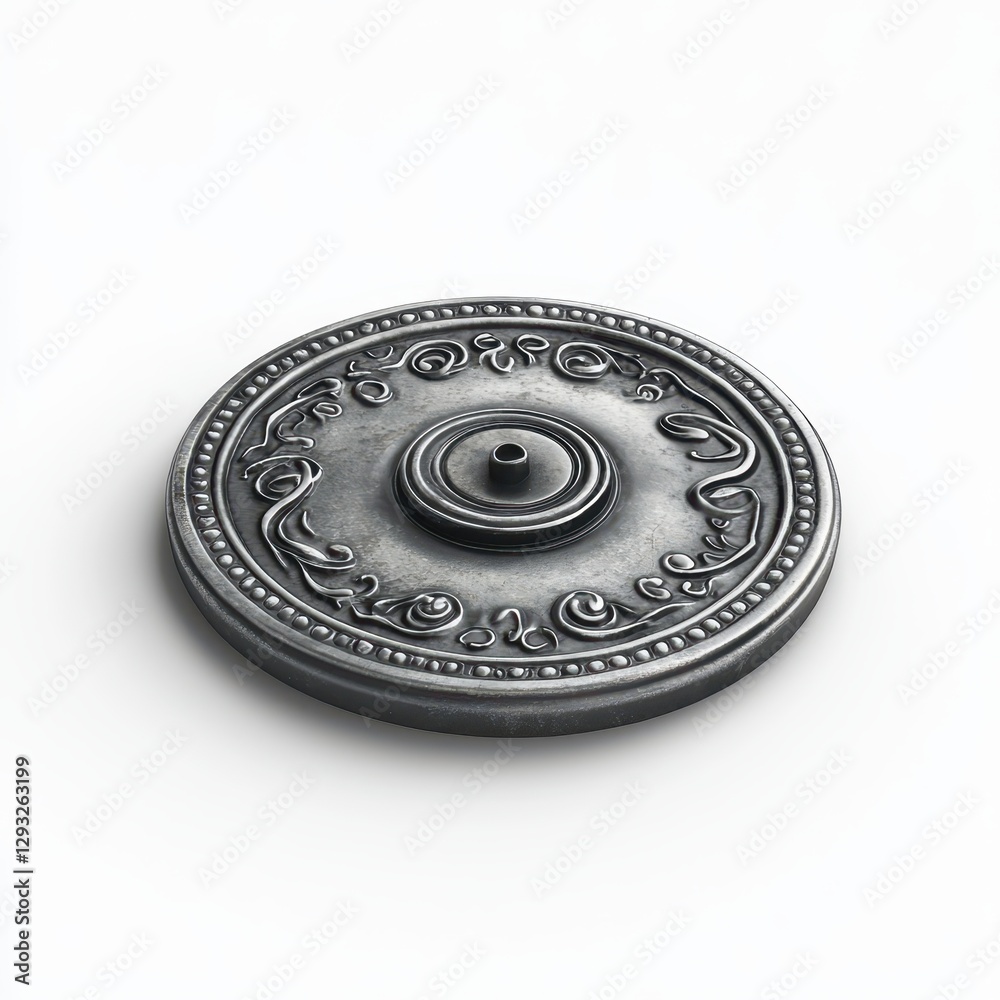 Ornate Round Metallic Decorative Plate with Intricate Designs Ornate Round Metallic Decorative Plate with Intricate Designs