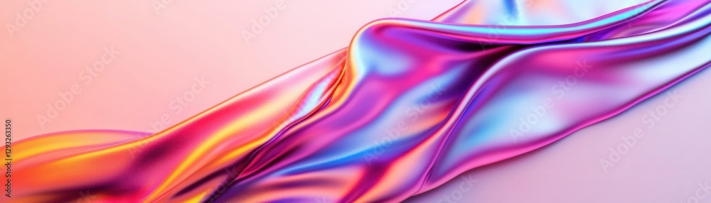 A vibrant, flowing fabric in shades of pink, blue, and orange, creating a dynamic and visually appealing abstract design. A vibrant, flowing fabric in shades of pink, blue, and orange, creating a dynamic and visually appealing abstract design.