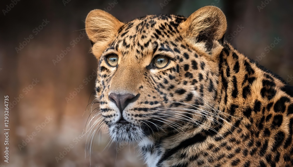 Majestic Amur Leopard in the Russian Far East Forest, Glistening Fur Against Dappled Shadows, Caught in a Moment of Vigilance. Majestic Amur Leopard in the Russian Far East Forest, Glistening Fur Against Dappled Shadows, Caught in a Moment of Vigilance.