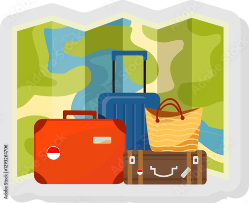 Travel concept illustration sticker