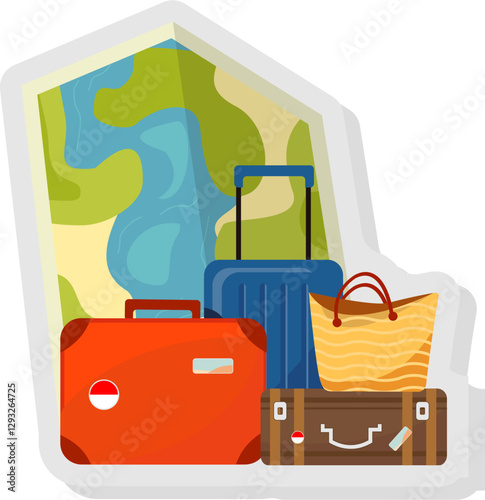 Travel concept illustration sticker
