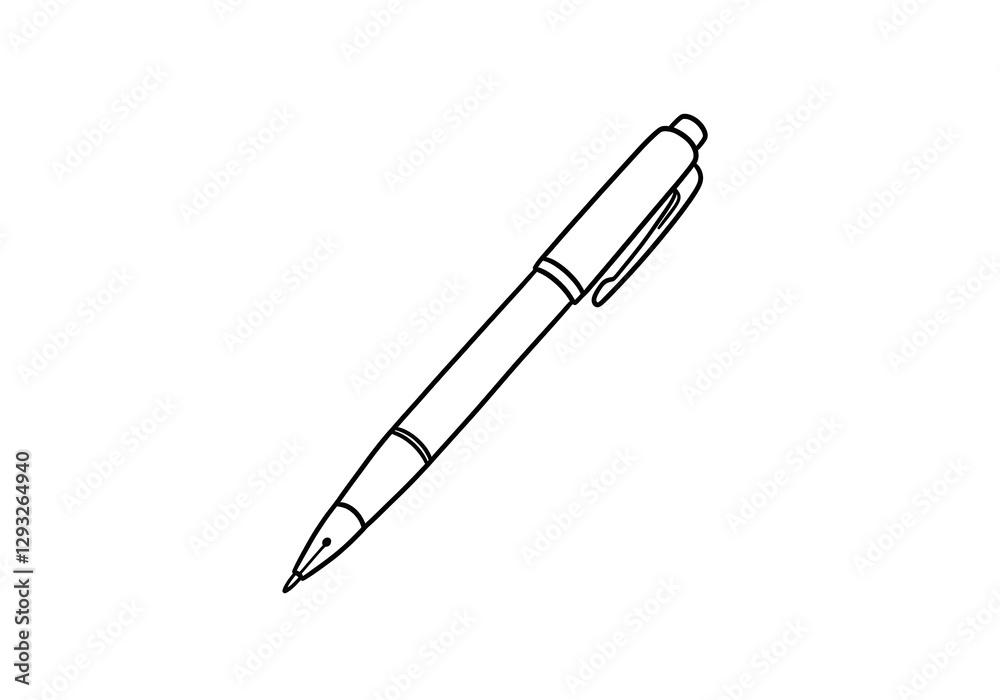 Isolated Pen Outline Drawing on White Background for Design and Education Isolated Pen Outline Drawing on White Background for Design and Education