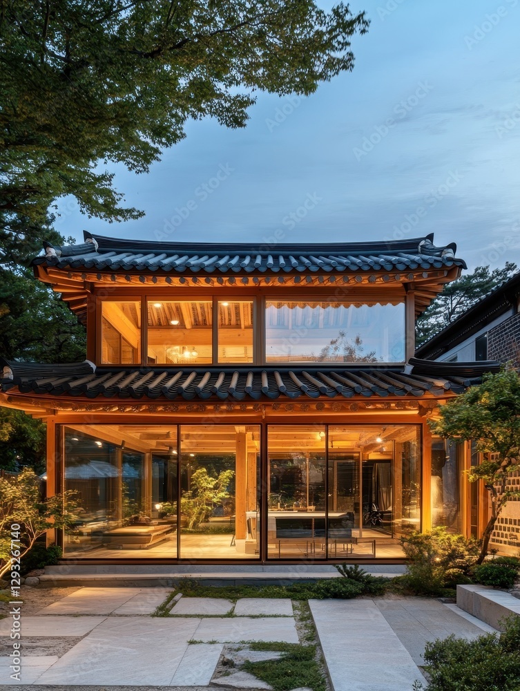 Korean home with a traditional style and exterior