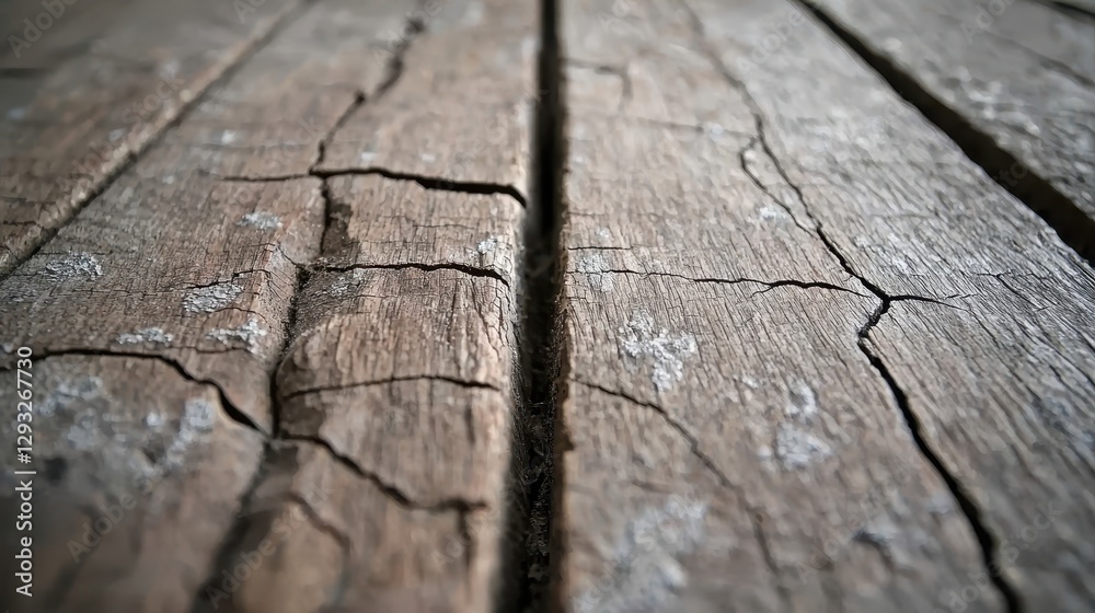 Cracked Wooden Planks with Detailed Texture and Rustic Charm Cracked Wooden Planks with Detailed Texture and Rustic Charm