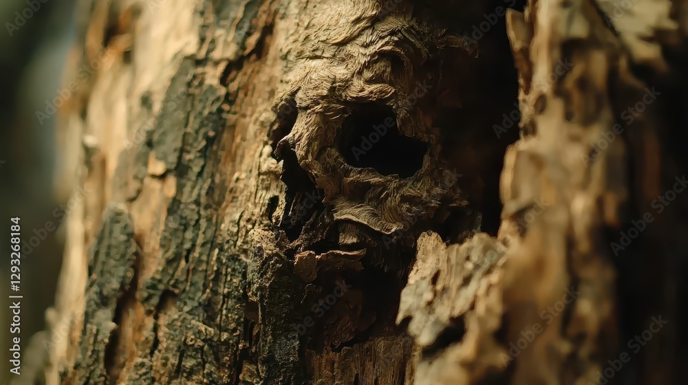 Fototapeta premium Textured Close-Up of Weathered Tree Bark with Dramatic Patterns