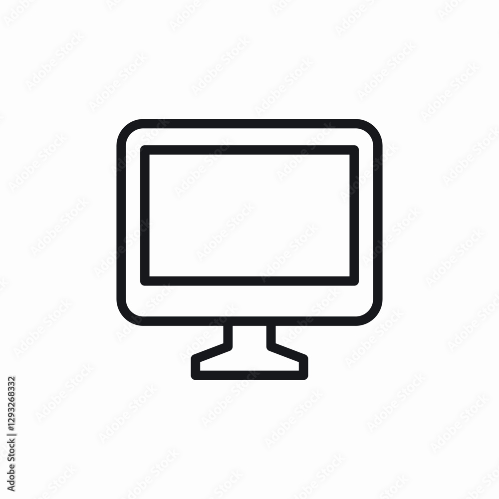 desktop computer screen icon vector sign desktop computer screen icon vector sign