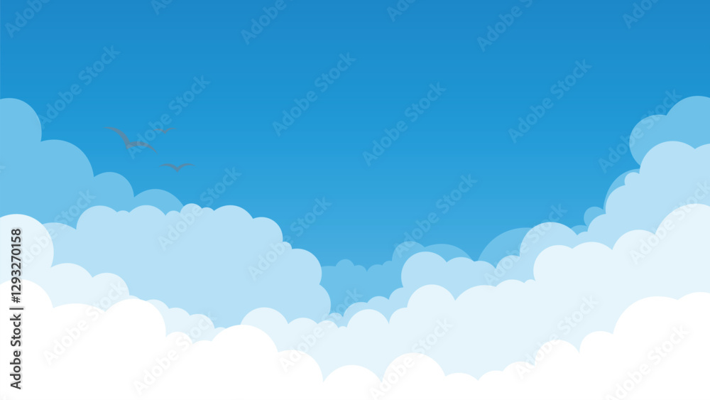 Classic Daytime Sky with Soft Clouds – Vector Illustration Classic Daytime Sky with Soft Clouds – Vector Illustration