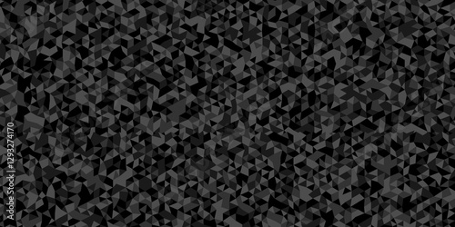 Vector black and gray overlapping polygon square texture. Seamless geometric pattern triangle shapes low polygon backdrop background. Abstract line poly background.	