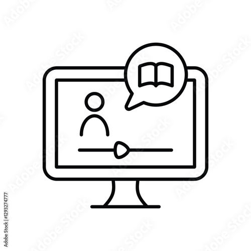 Video Lecture Vector icon