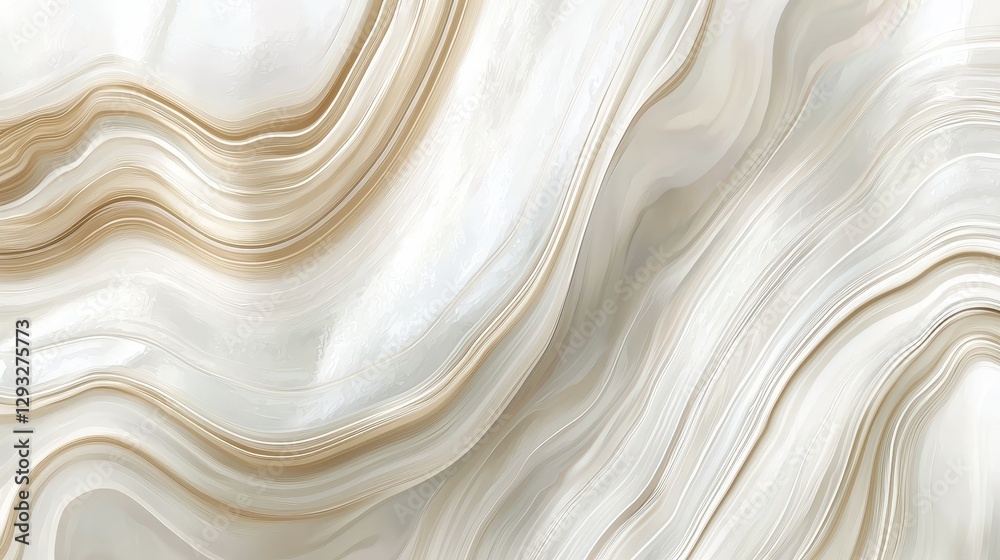 Obraz premium Soft Abstract Design with Fluid Curves in Cream and White Tones