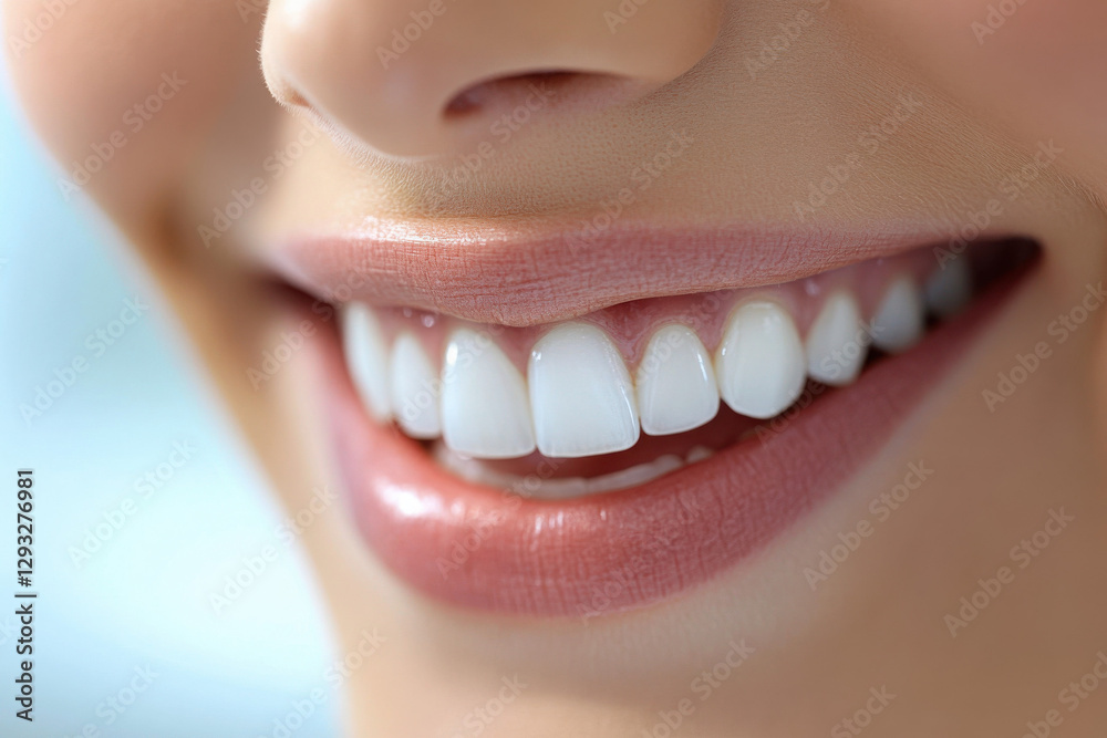 Obraz premium Healthy, bright white teeth with smooth surface and natural shine