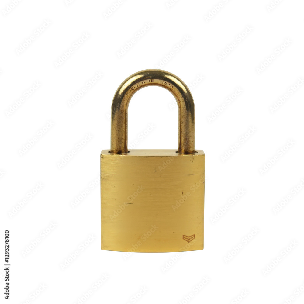 A solid brass padlock with a round shackle and a smooth, polished finish. A solid brass padlock with a round shackle and a smooth, polished finish.