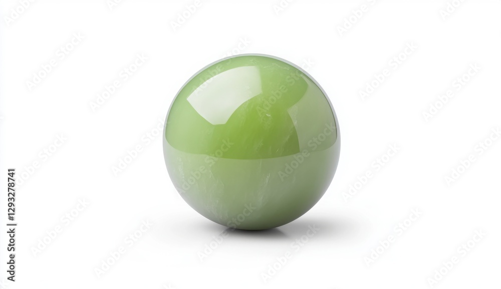 Smooth Green Sphere on White Background for Abstract Art Use Smooth Green Sphere on White Background for Abstract Art Use