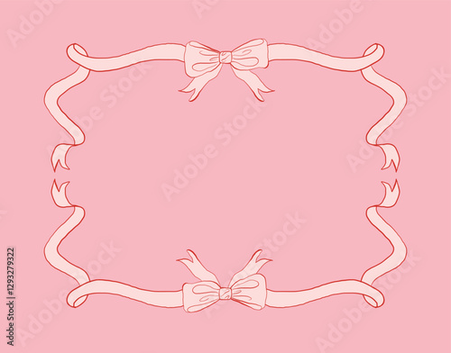 Aesthetic Coquette Sketch Bow Frame Elegant & Decorative Design