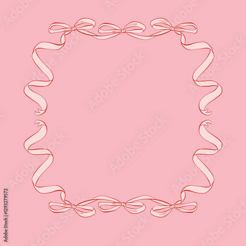 Aesthetic Coquette Sketch Bow Frame Elegant & Decorative Design