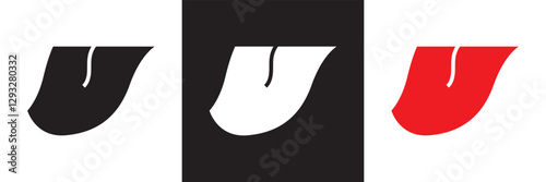 Mouth sticking tongue out icon.  Isolated on white and black background. Vector illustration. EPS 10