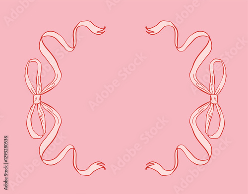Aesthetic Coquette Sketch Bow Frame Elegant & Decorative Design