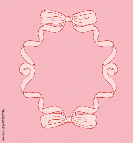 Aesthetic Coquette Sketch Bow Frame Elegant & Decorative Design