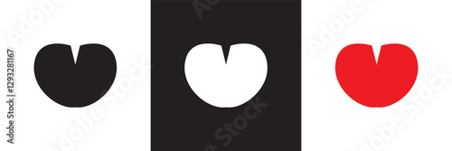 Mouth sticking tongue out icon.  Isolated on white and black background. Vector illustration. EPS 10