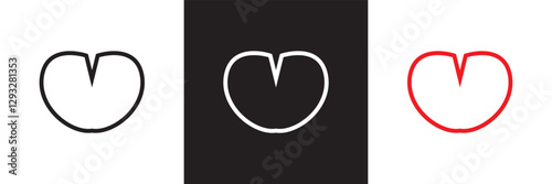 Mouth sticking tongue out icon.  Isolated on white and black background. Vector illustration. EPS 10