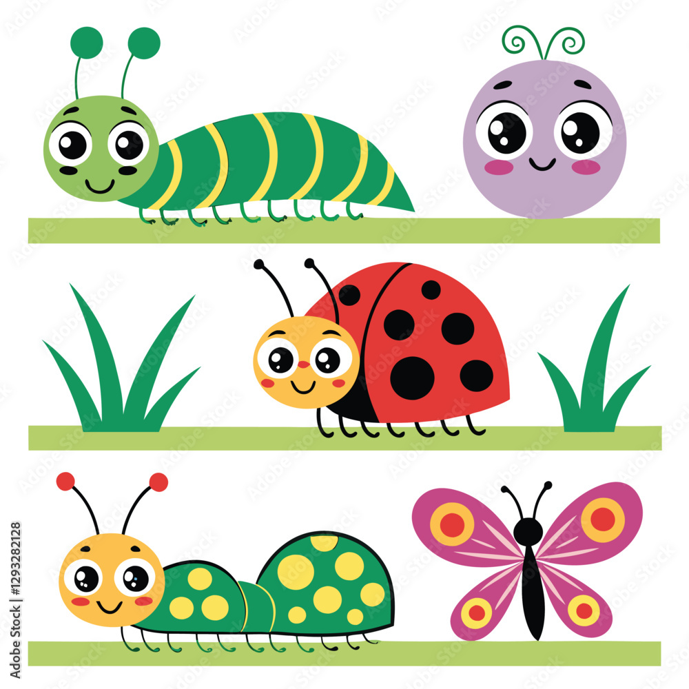 Playful Bug Collection Caterpillar, Snail, Ladybug, Spider, and Butterflies Playful Bug Collection Caterpillar, Snail, Ladybug, Spider, and Butterflies