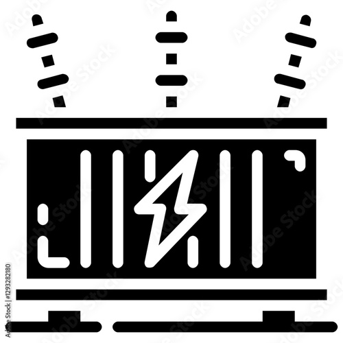 power transformer vector glyph icon