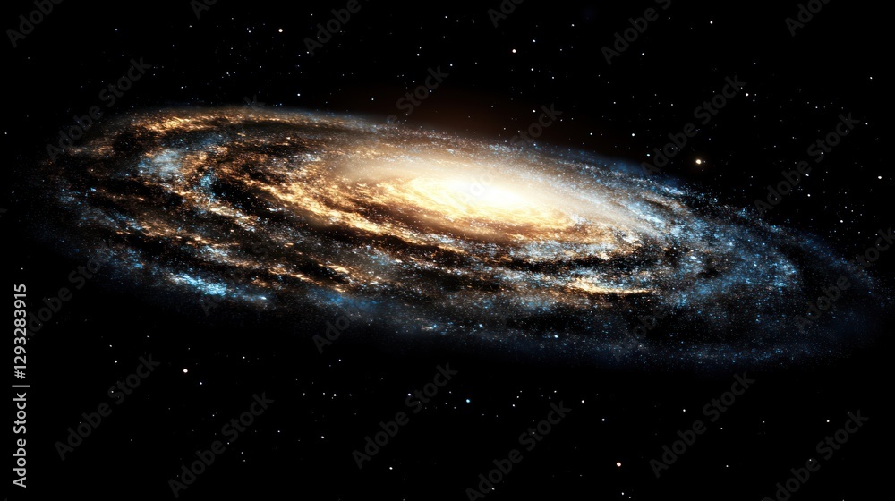 Obraz premium Spiral Galaxy, Cosmic Dust, Stars, Space, Background, Science, Astronomy, Education