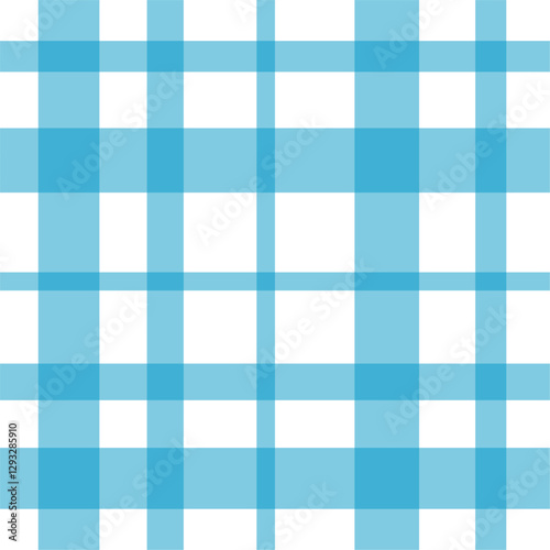 Bright blue and white gingham-style plaid pattern. Perfect for summer designs, children’s fashion, party decor, and beach-inspired projects. Seamless and cheerful.