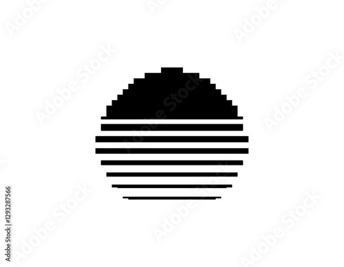 A brightly colored circular design inspired by 80s retro style, featuring geometric elements perfect for nostalgic artwork.