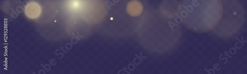 Bokeh background with soft golden light orbs on a transparent grid, ideal for overlays and graphic design projects.	